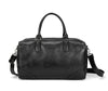 BLACK PU LEATHER GYM BAG