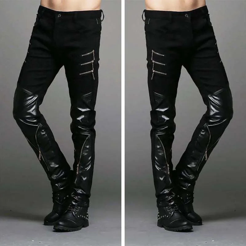 SLIM TIGHT BLACK LEATHER PANTS